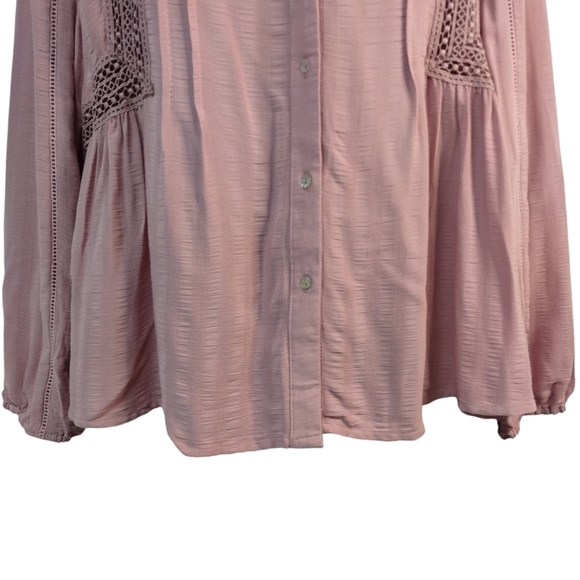 Love Tree Women's Dust Pink Button Down Top Blouse Size L NWOT - Picture 4 of 8